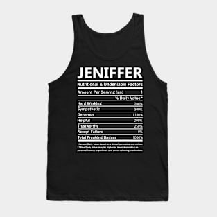 Jeniffer Name T Shirt - Jeniffer Nutritional and Undeniable Name Factors Gift Item Tee Tank Top